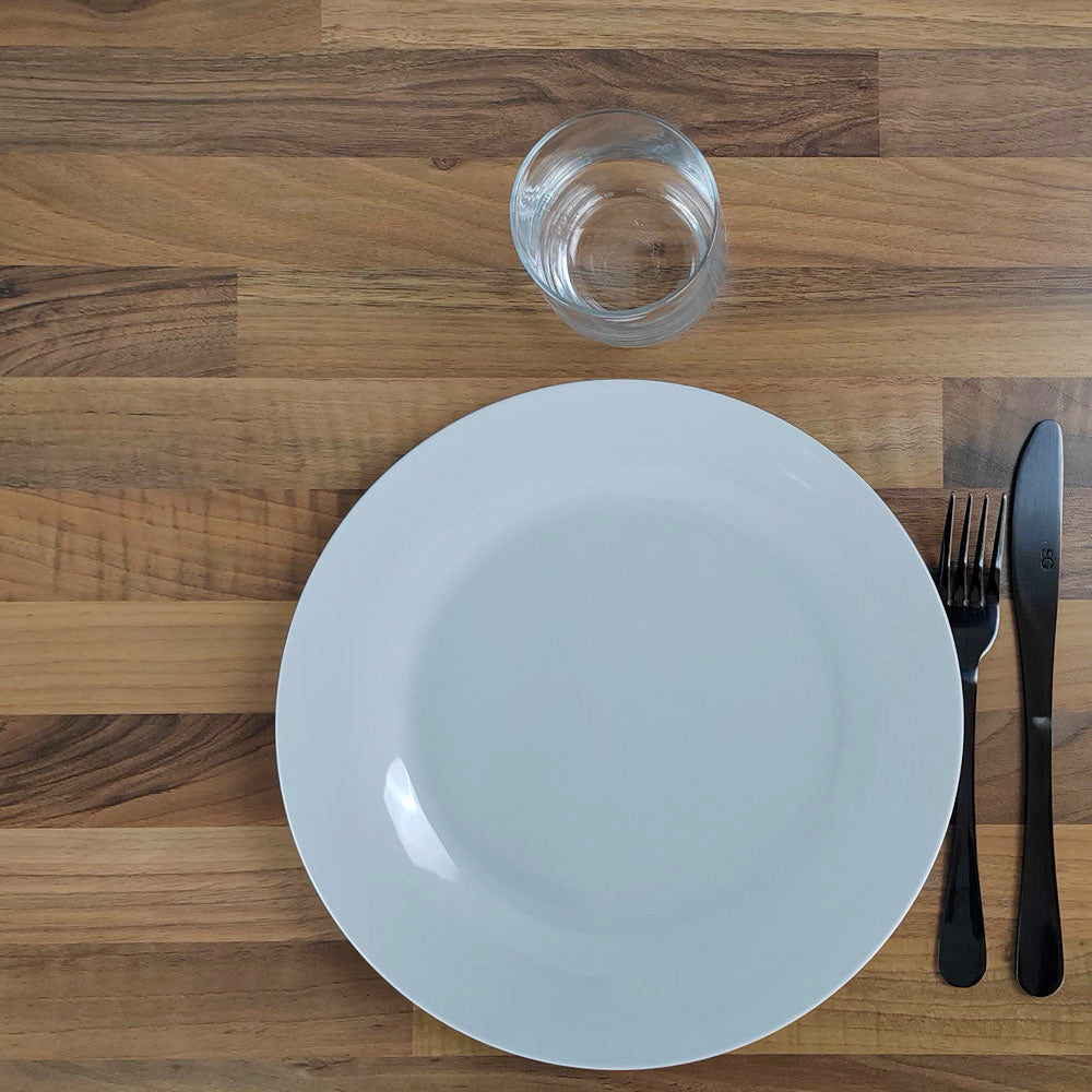 plateau de table sur mesure restaurant noyer lamellé restootab