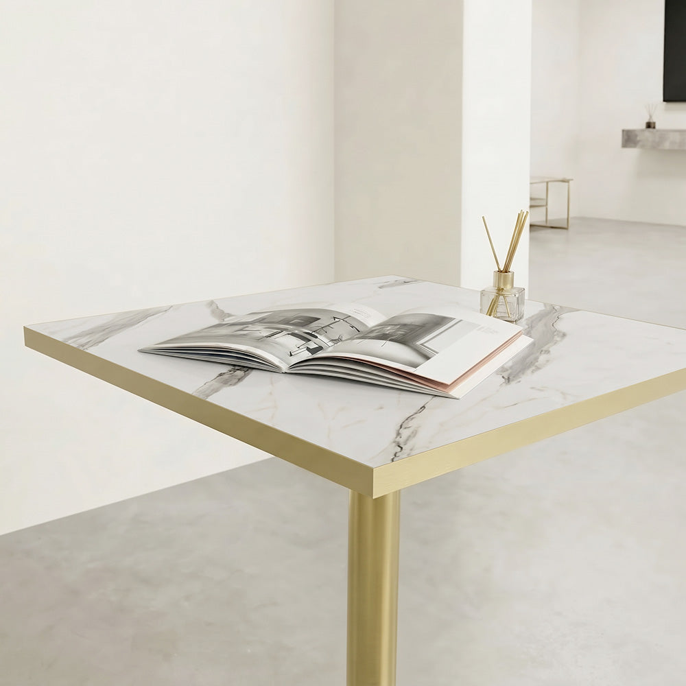 plateau de table sur mesure restaurant marbre blanc restootab