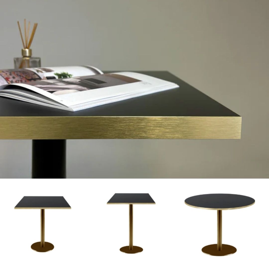 collection de tables Rome doré noir laiton