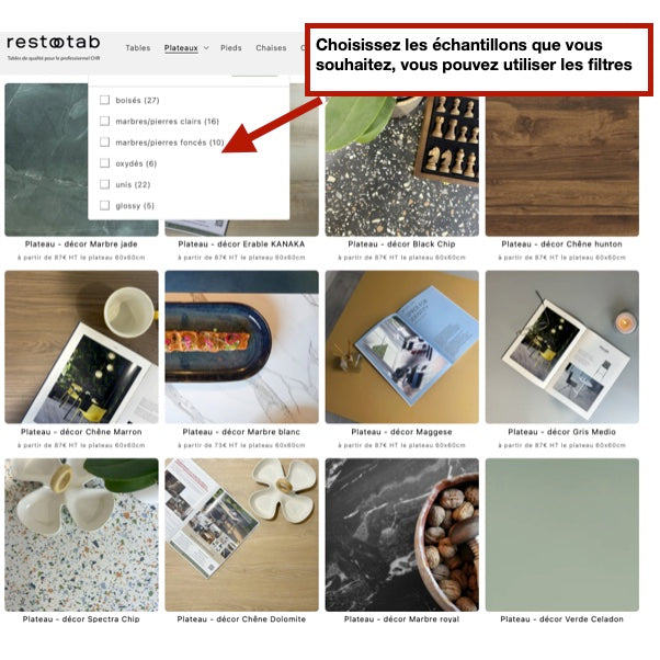 tutoriel pour commande d'échantillons