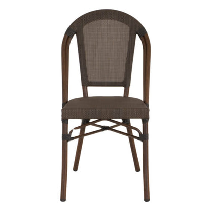 Chaise tapissée style contemporain, idéale pour brasseries et restaurants. Conçue pour un usage professionnel en intérieur.