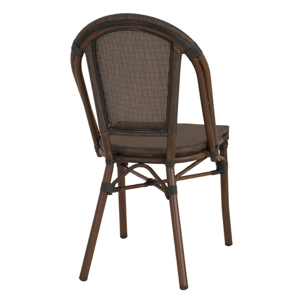 Chaise tapissée style contemporain, idéale pour brasseries et restaurants. Conçue pour un usage professionnel en intérieur.