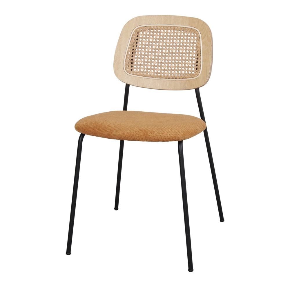 Chaise tapissée style contemporain, idéale pour brasseries et restaurants. Conçue pour un usage professionnel en intérieur.