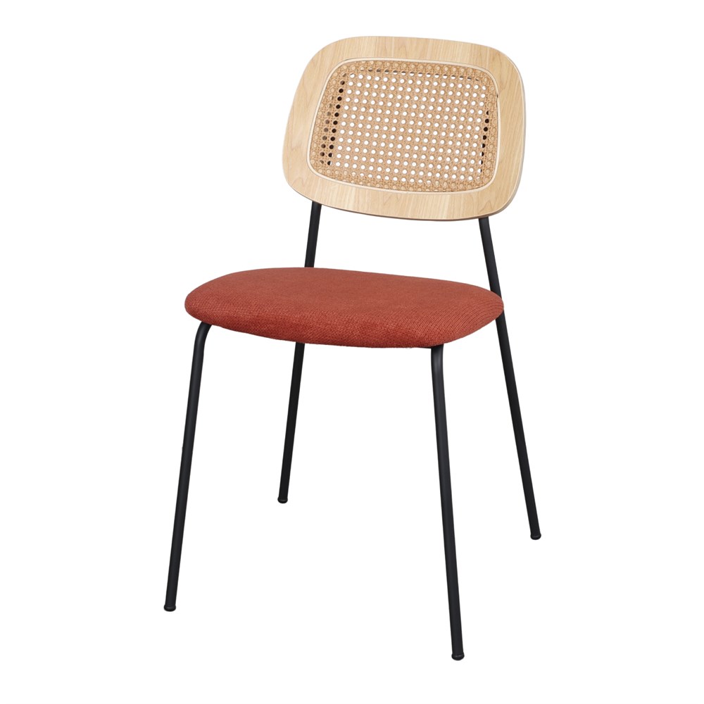 Chaise tapissée style contemporain, idéale pour brasseries et restaurants. Conçue pour un usage professionnel en intérieur.