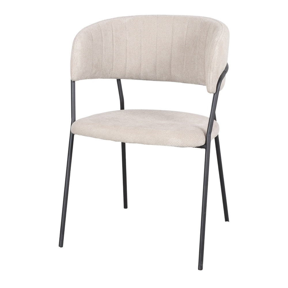 Chaise tapissée style contemporain, idéale pour brasseries et restaurants. Conçue pour un usage professionnel en intérieur.