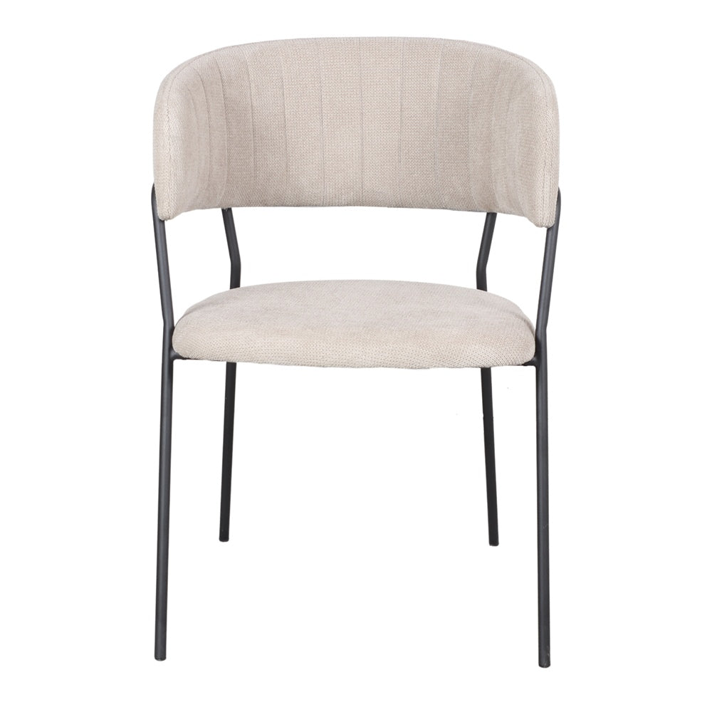Chaise tapissée style contemporain, idéale pour brasseries et restaurants. Conçue pour un usage professionnel en intérieur.
