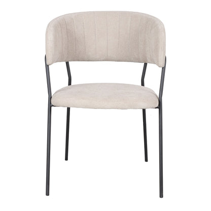 Chaise tapissée style contemporain, idéale pour brasseries et restaurants. Conçue pour un usage professionnel en intérieur.