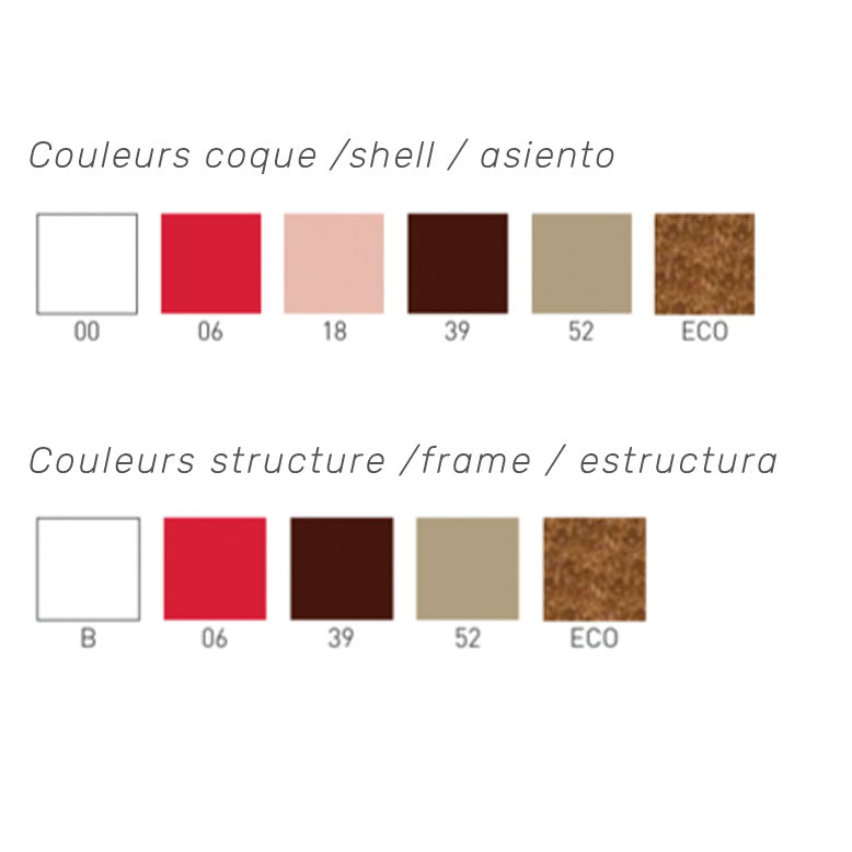 Couleurs disponibles pour la chaise de restaurant EPICA - mobilier intérieur RestooTab