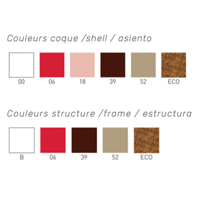 Couleurs disponibles pour la chaise de restaurant EPICA - mobilier intérieur RestooTab
