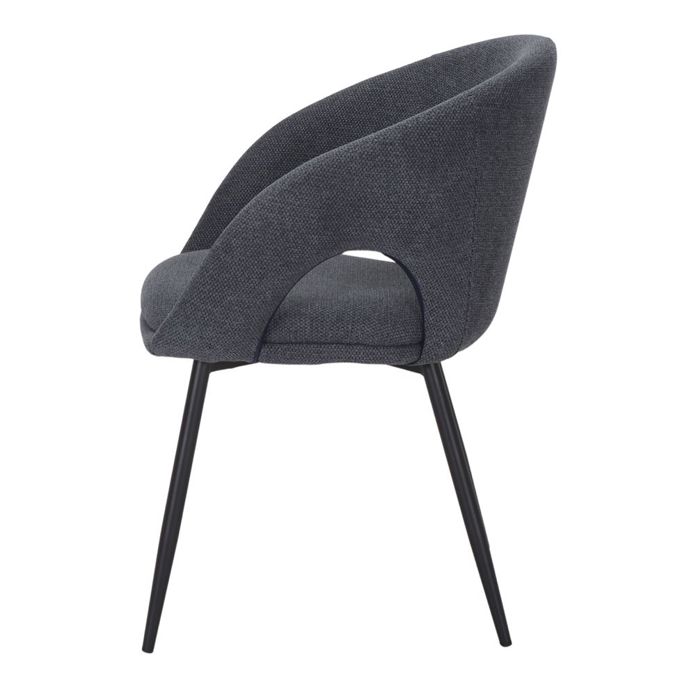 Chaise tapissée style contemporain, idéale pour brasseries et restaurants. Conçue pour un usage professionnel en intérieur.