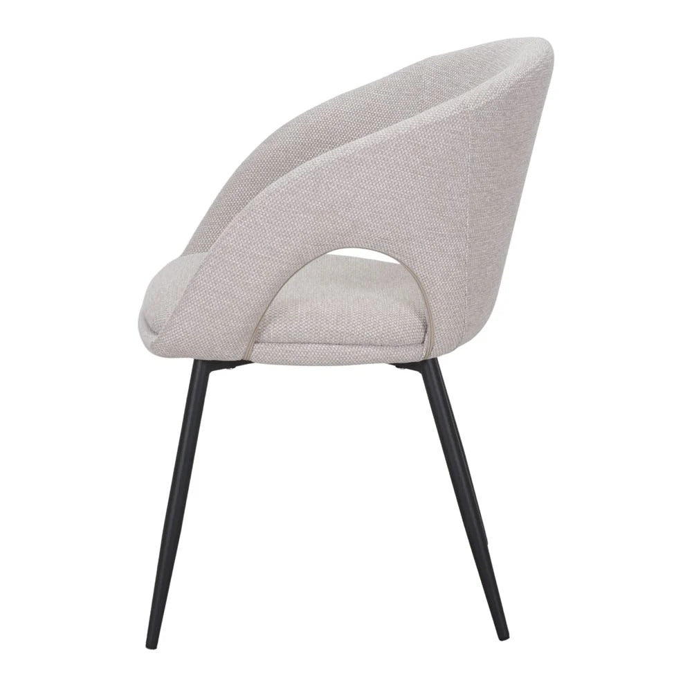 Chaise tapissée style contemporain, idéale pour brasseries et restaurants. Conçue pour un usage professionnel en intérieur.