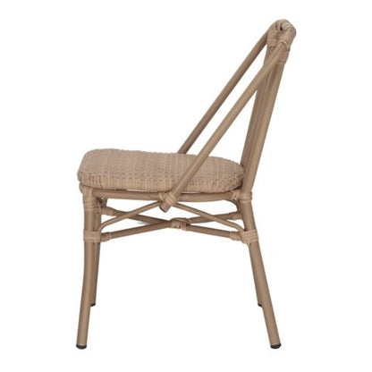 Chaise tapissée style contemporain, idéale pour brasseries et restaurants. Conçue pour un usage professionnel en intérieur.