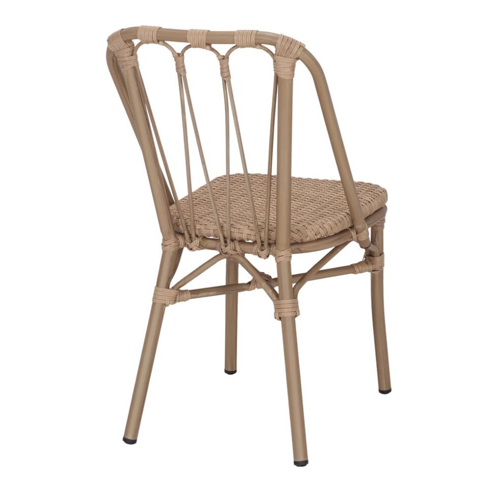 Chaise tapissée style contemporain, idéale pour brasseries et restaurants. Conçue pour un usage professionnel en intérieur.