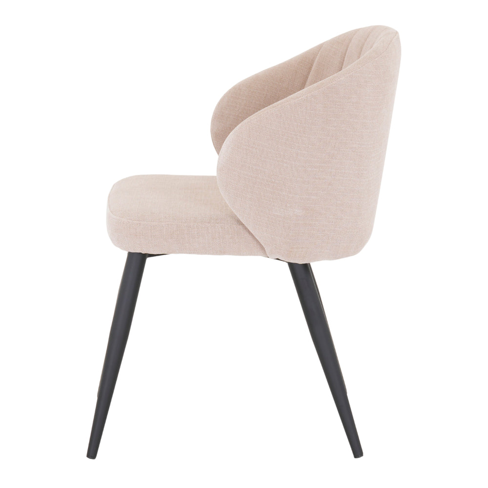 Chaise tapissée style contemporain, idéale pour brasseries et restaurants. Conçue pour un usage professionnel en intérieur.