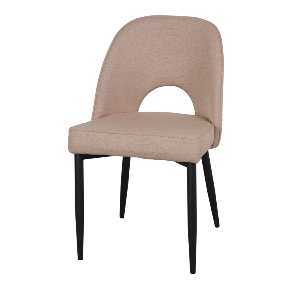 Chaise tapissée style contemporain, idéale pour brasseries et restaurants. Conçue pour un usage professionnel en intérieur.