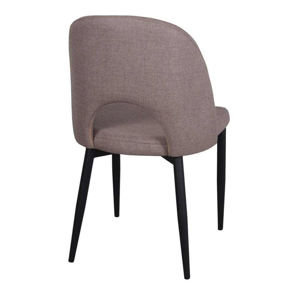Chaise tapissée style contemporain, idéale pour brasseries et restaurants. Conçue pour un usage professionnel en intérieur.