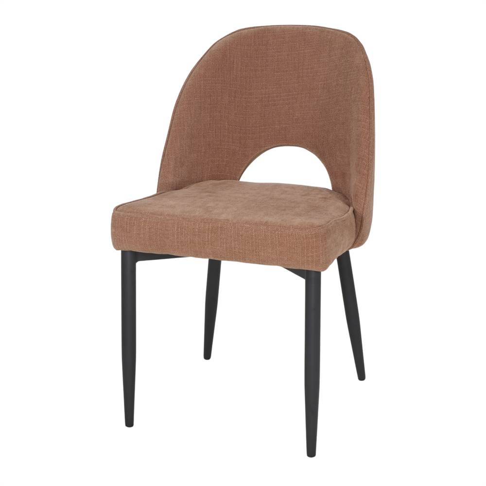 Chaise tapissée style contemporain, idéale pour brasseries et restaurants. Conçue pour un usage professionnel en intérieur.