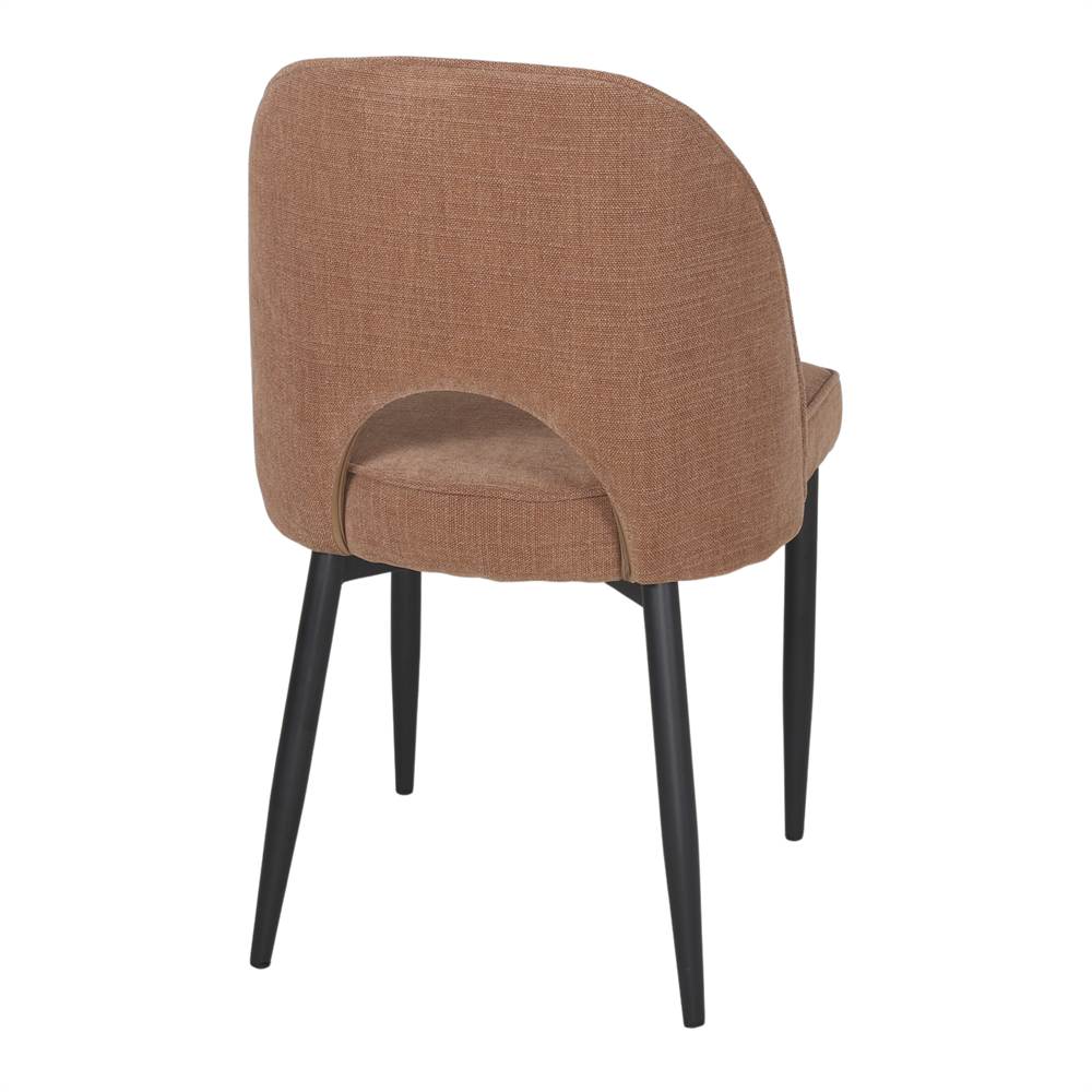 Chaise tapissée style contemporain, idéale pour brasseries et restaurants. Conçue pour un usage professionnel en intérieur.