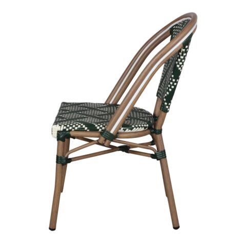 Chaise tapissée style contemporain, idéale pour brasseries et restaurants. Conçue pour un usage professionnel en intérieur.