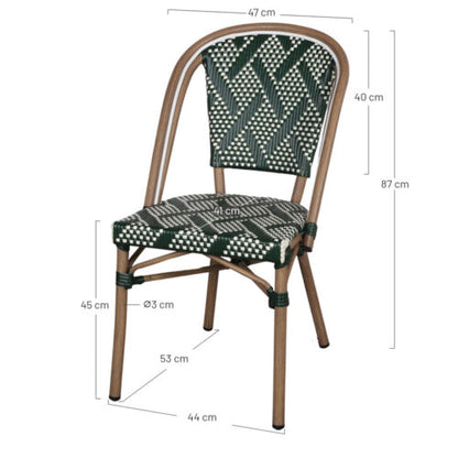 Chaise tapissée style contemporain, idéale pour brasseries et restaurants. Conçue pour un usage professionnel en intérieur.