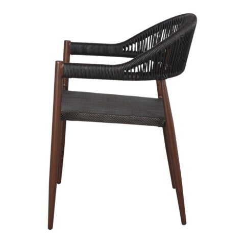 Chaise tapissée style contemporain, idéale pour brasseries et restaurants. Conçue pour un usage professionnel en intérieur.