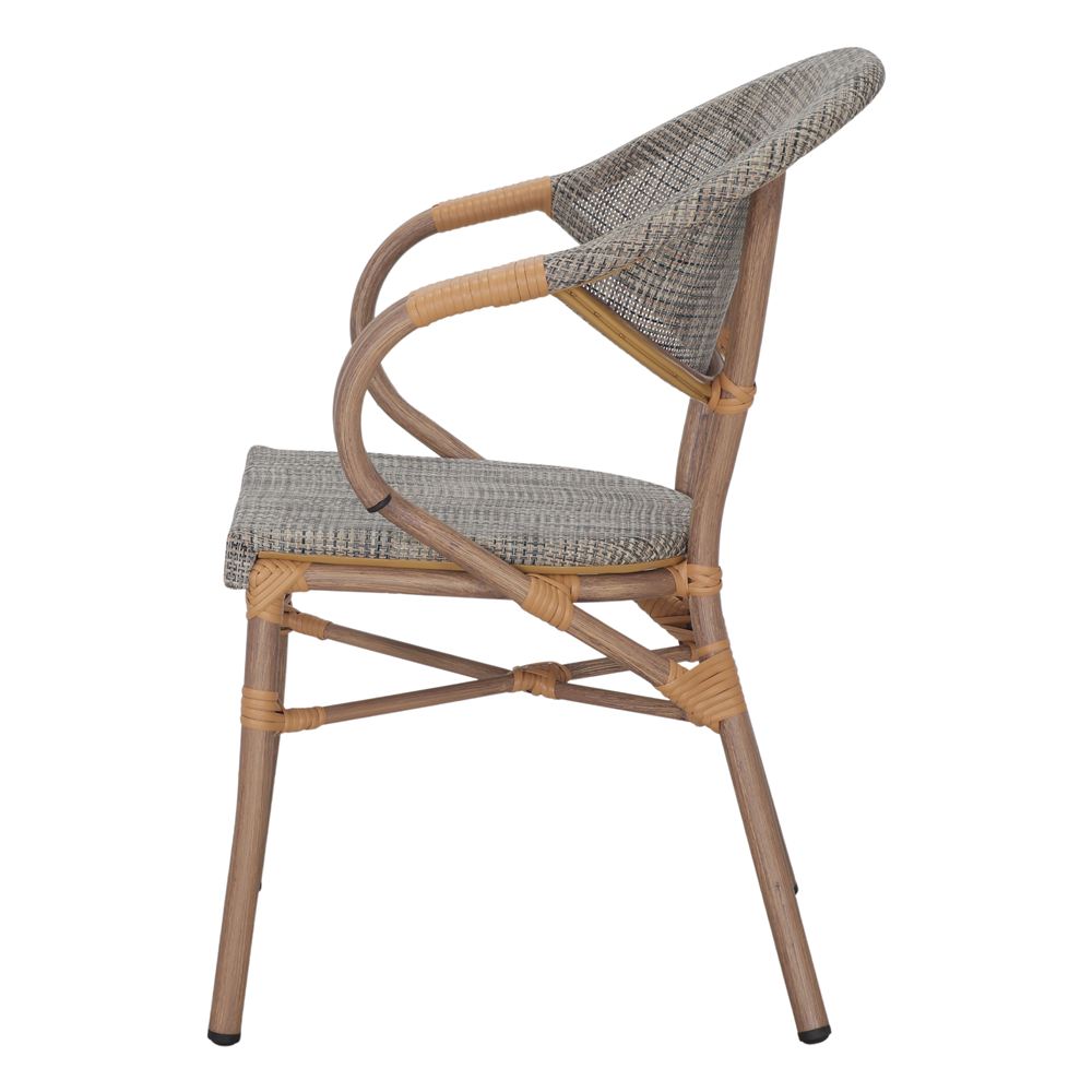 Chaise tapissée style contemporain, idéale pour brasseries et restaurants. Conçue pour un usage professionnel en intérieur.