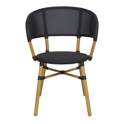 Chaise tapissée style contemporain, idéale pour brasseries et restaurants. Conçue pour un usage professionnel en intérieur.