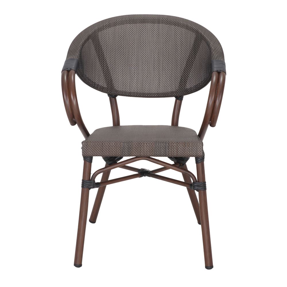 Chaise tapissée style contemporain, idéale pour brasseries et restaurants. Conçue pour un usage professionnel en intérieur.