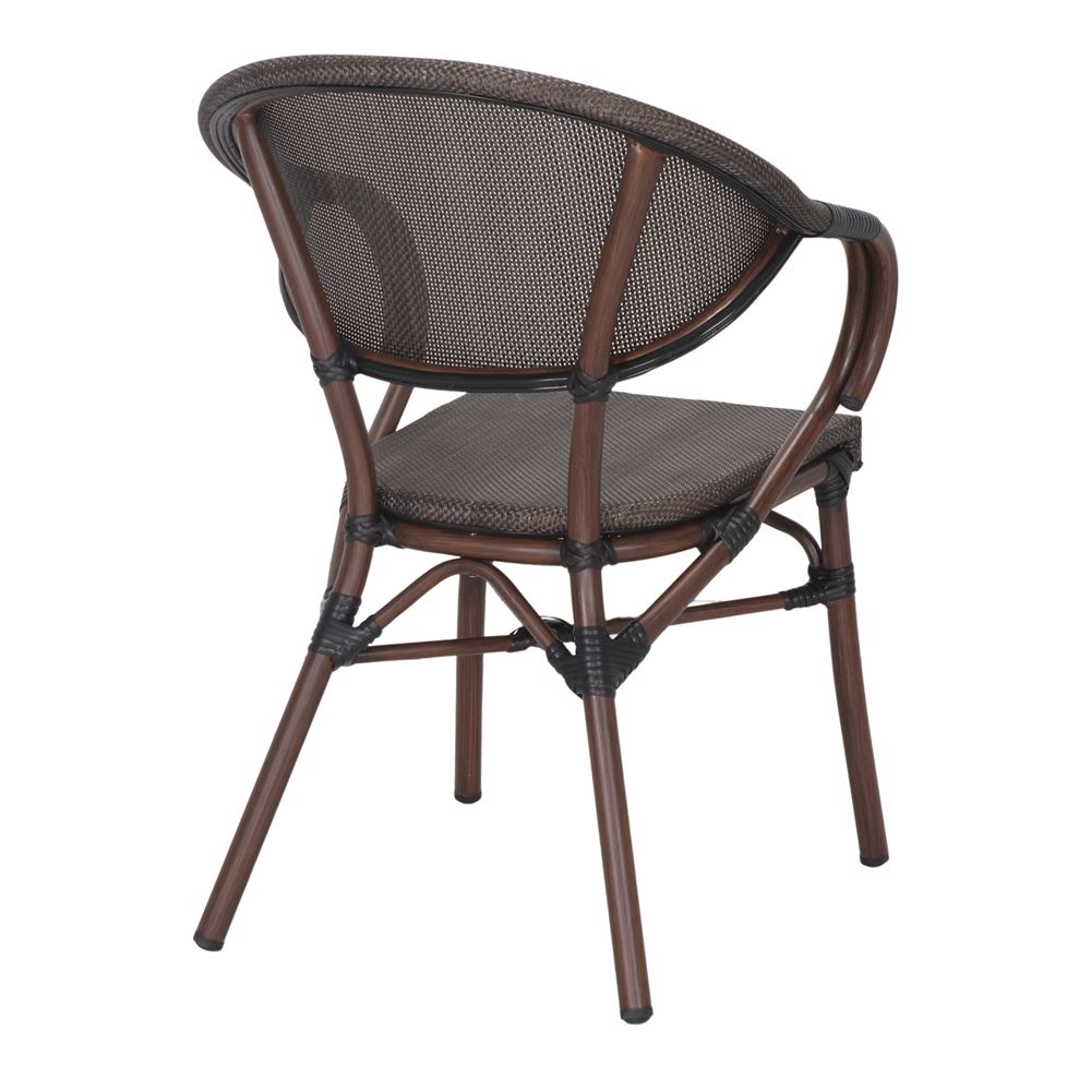 Chaise tapissée style contemporain, idéale pour brasseries et restaurants. Conçue pour un usage professionnel en intérieur.