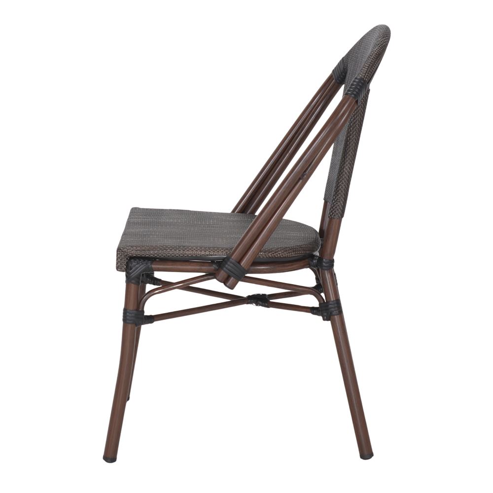 Chaise tapissée style contemporain, idéale pour brasseries et restaurants. Conçue pour un usage professionnel en intérieur.