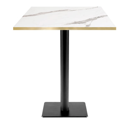Mange-debout milan carré 70x70cm marbre blanc laiton