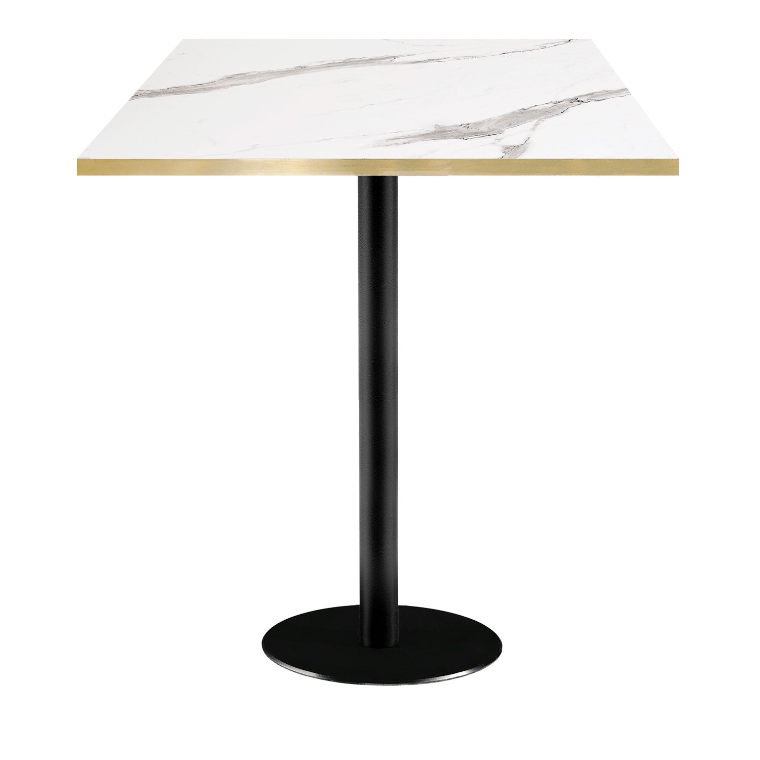 Mange-debout rome carré 70x70cm marbre blanc laiton