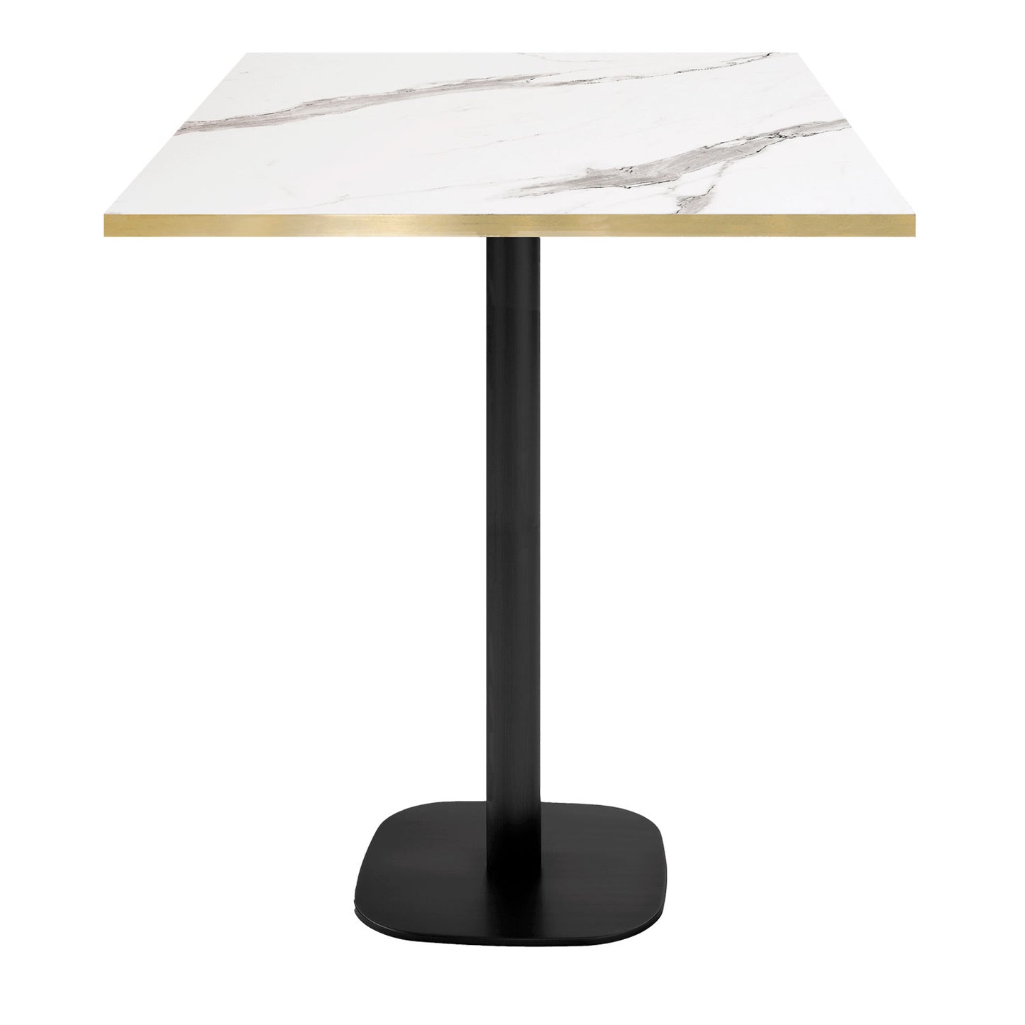 Mange-debout round carré 70x70cm marbre blanc laiton
