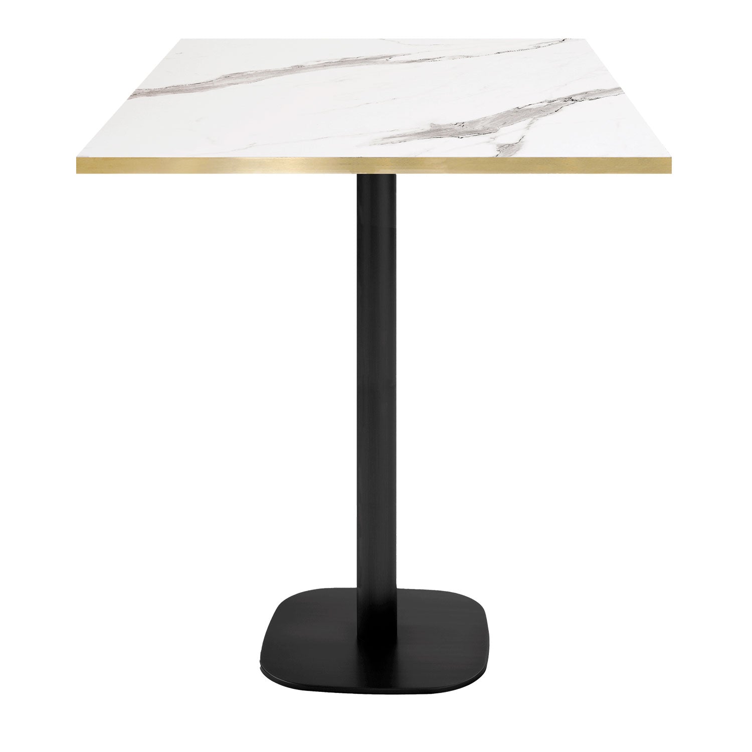 Mange-debout round carré 70x70cm marbre blanc laiton