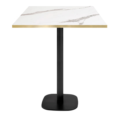 Mange-debout round carré 70x70cm marbre blanc laiton
