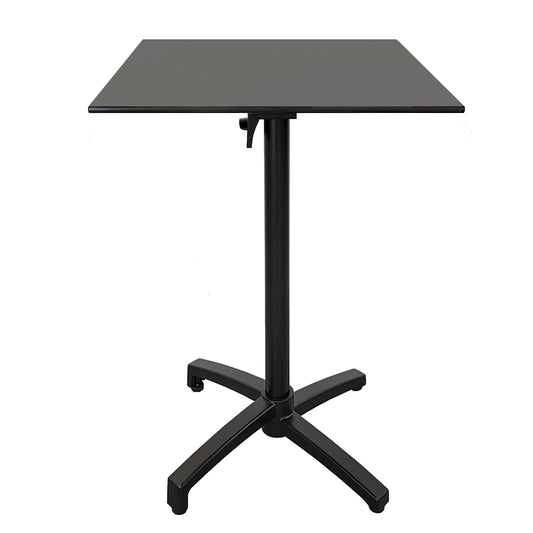 Table haute extérieure pliable pour terrasse de restaurant et mobilier CHR - Modèle diabolo décor gris par Restootab.