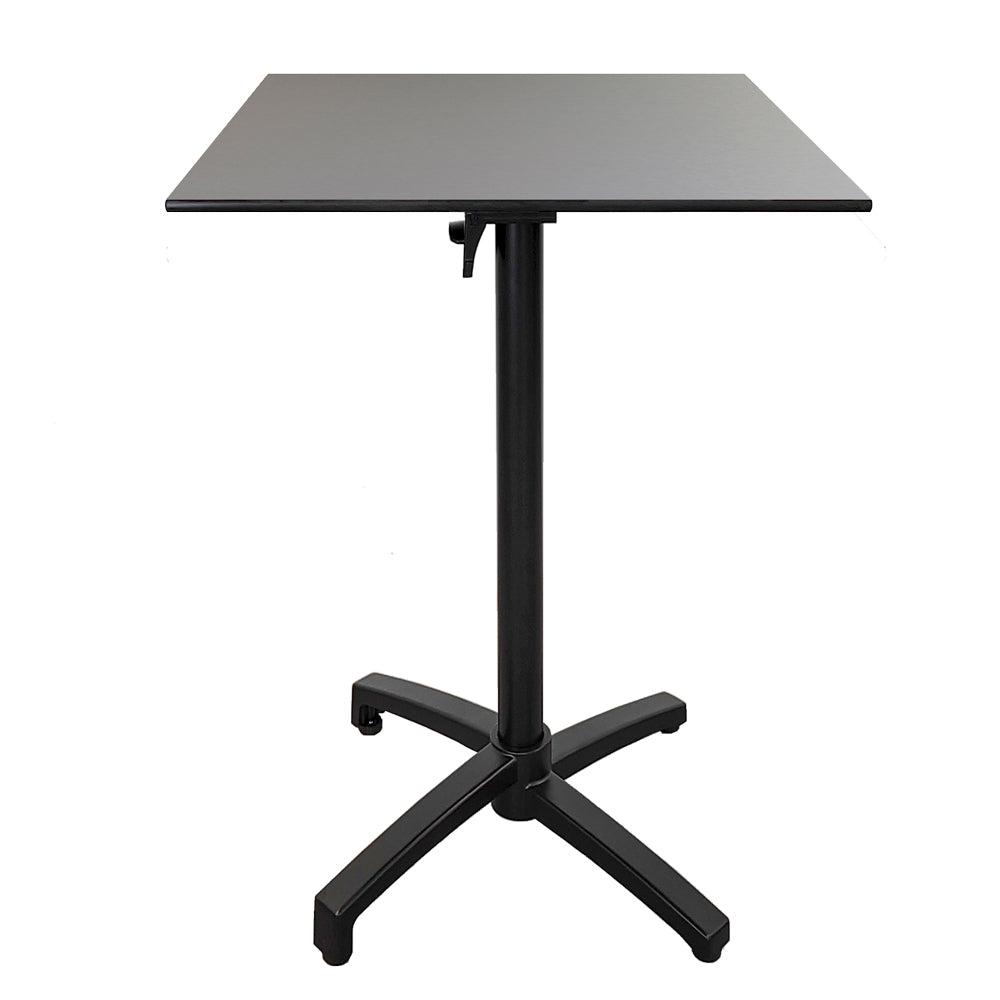 Table haute extérieure pliable pour terrasse de restaurant et mobilier CHR - Modèle diabolo décor gris par Restootab.