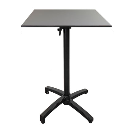 Table haute extérieure pliable pour terrasse de restaurant et mobilier CHR - Modèle diabolo décor gris par Restootab.