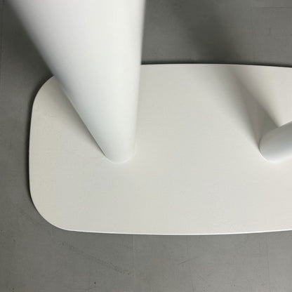 pied de table haute rectangulaire double de restaurant blanc Round RestooTab