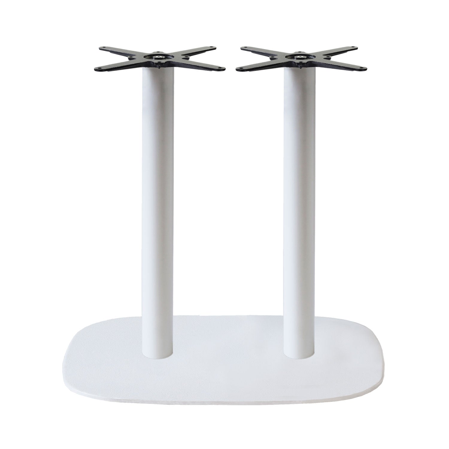 pied de table rectangulaire double de restaurant blanc Round RestooTab