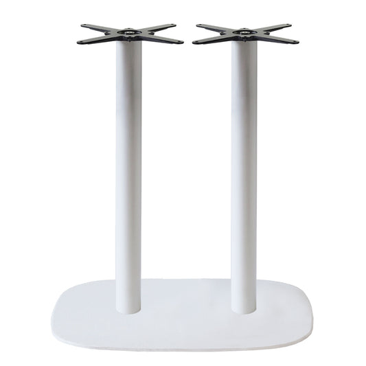 pied de table haute rectangulaire double de restaurant blanc Round RestooTab