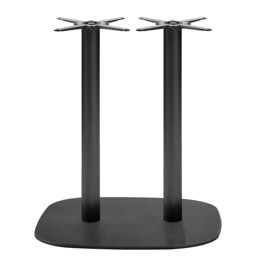 pied de table haute rectangulaire double de restaurant noir Round RestooTab