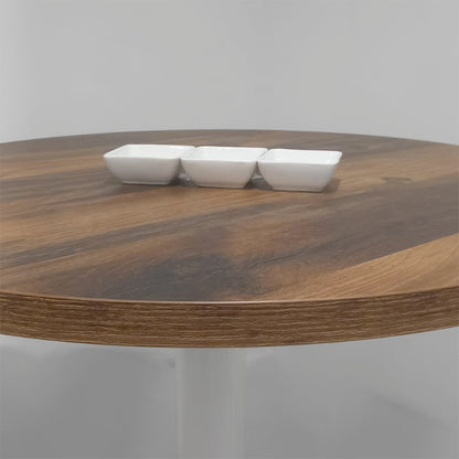 plateau de table sur mesure décor chêne hunton, avec pied blanc