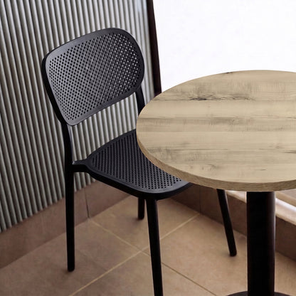 plateau de table sur mesure décor effet KANAKA pour restaurant bar et bistrot  avec pied de table noir.