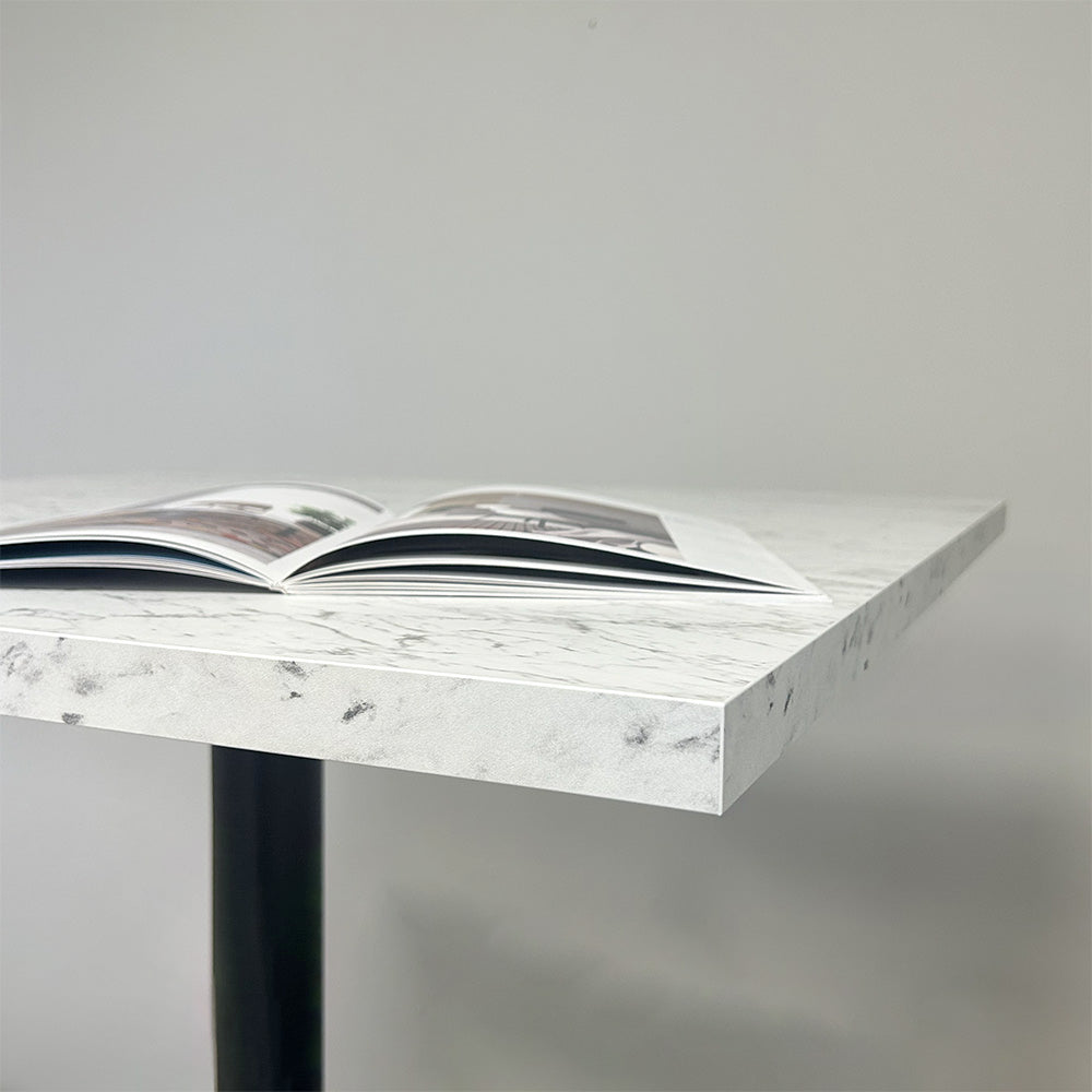 plateau de table sur mesure décor marbre blanc pour restaurant Restootab