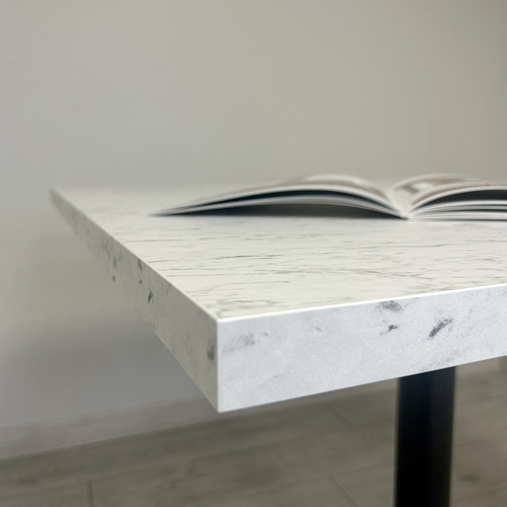 plateau de table sur mesure décor marbre blanc pour restaurant Restootab