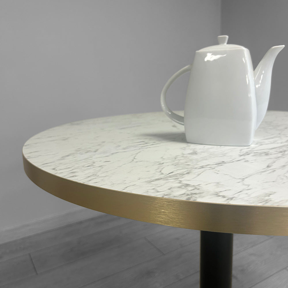 plateau de table sur mesure décor marbre Calacutta