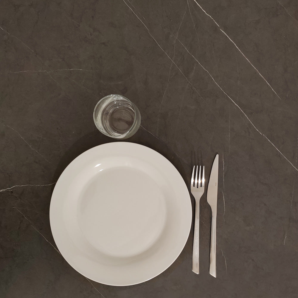 Table chic Rome noir 60x60cm Compact Marquina