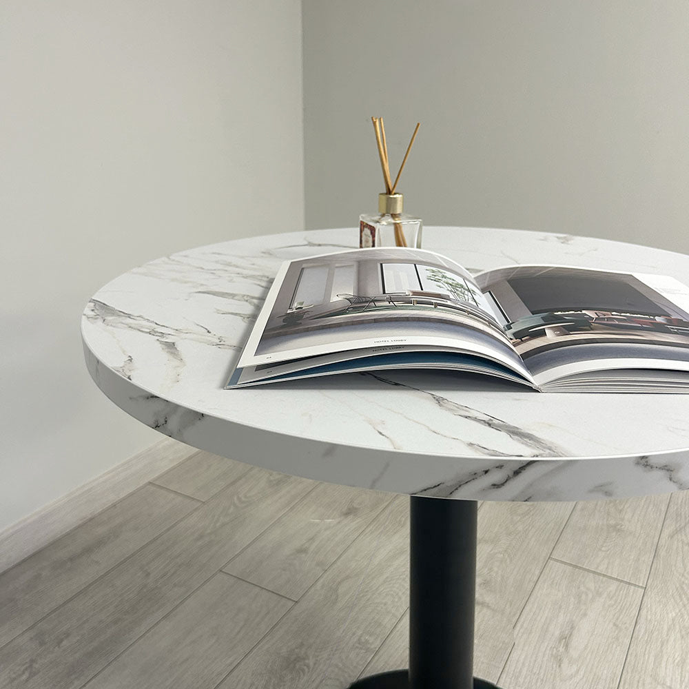 plateau de table sur mesure restaurant marbre blanc restootab