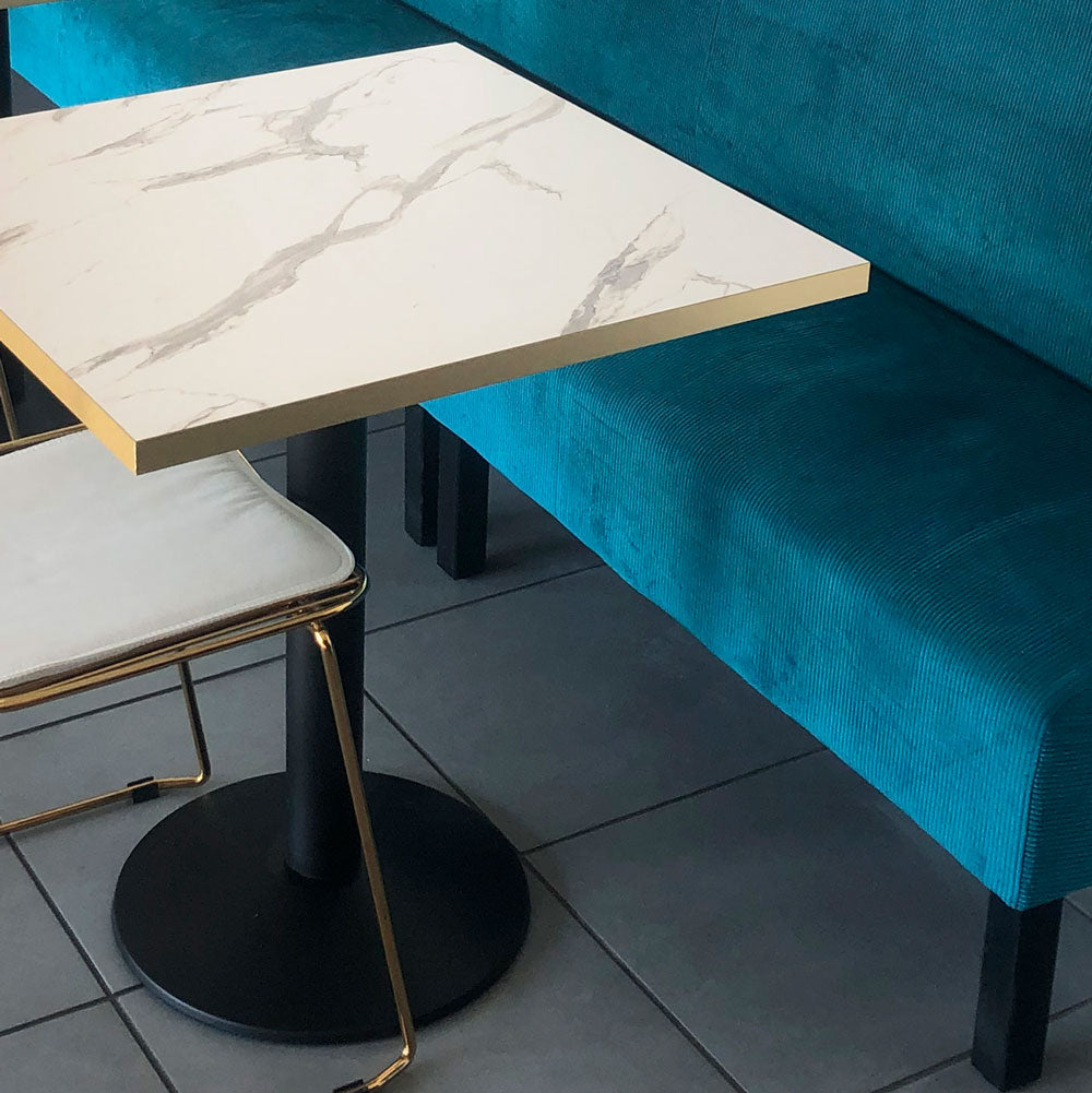 plateau de table sur mesure restaurant marbre blanc restootab